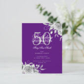 Budget Floral Geburtstagsparty Silver & Lila (Stehend Vorderseite)