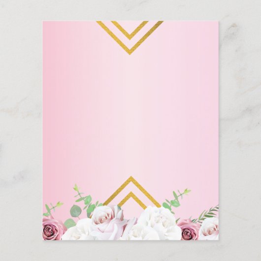 Budget Floral Geometric Script Einladung (Rückseite)