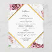 Budget Floral Geometric Script Einladung (Vorderseite)