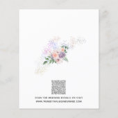 Budget Floral Glitzer QR Code Save the Date Karte (Rückseite)