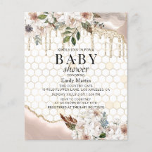 BUDGET Floral Glitzer Tropfen Marble Baby Dusche