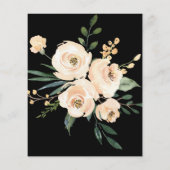 Budget Floral Gold Black Wedding Einladung Flyer (Hinten)