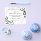 Budget Floral Gold Frame RSVP Karte | (Einzeln)