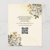 Budget Floral Gold QR Code Princess Quinceanera Flyer (Hinten)