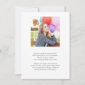 Budget Floral Grad Foto Abschluss Ankündigung (Rückseite)