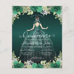 Budget Floral Green BILINGUAL Spanisch Quinceanera