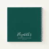 Budget Floral Green Dress Quinceanera Guestbook Notizblock (Rückseite)