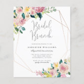 Budget Floral Greenery Geometric Bridal Brunch (Vorderseite)