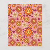 Budget Floral Groovy Bridal Dusche Einladung Flyer (Hinten)