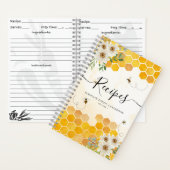 Budget Floral Honeycomb Hummel Honey Bee Recipe Notizblock (Innen)