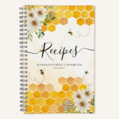 Budget Floral Honeycomb Hummel Honey Bee Recipe Notizblock (Vorderseite)