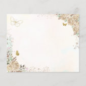 Budget Floral Light Gold Quinceanera Save the Date (Rückseite)