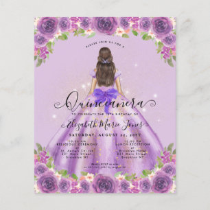 Budget Floral Light Lila Princess Quinceanera