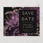 Budget Floral Lila Rose Gold Save the Date (Vorderseite)