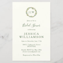 Budget Floral Monogram Greenery Brautparty