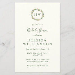 Budget Floral Monogram Greenery Brautparty