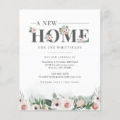 Budget Floral New Address Mouncement Ankündigung (Vorderseite)