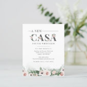 Budget Floral New Casa Moving Ankündigung (Stehend Vorderseite)