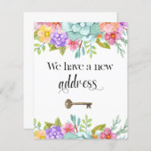 Budget Floral New Zuhause Address Moving Ankündigu (Vorne/Hinten)