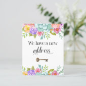 Budget Floral New Zuhause Address Moving Ankündigu (Stehend Vorderseite)