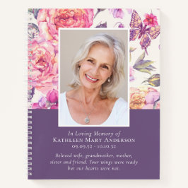 BUDGET Floral Peony Funerorial Gästebuch Notizblock