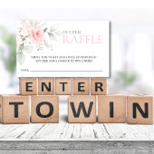 Budget Floral Pink Girl DIAPER RAFFLE Ticket