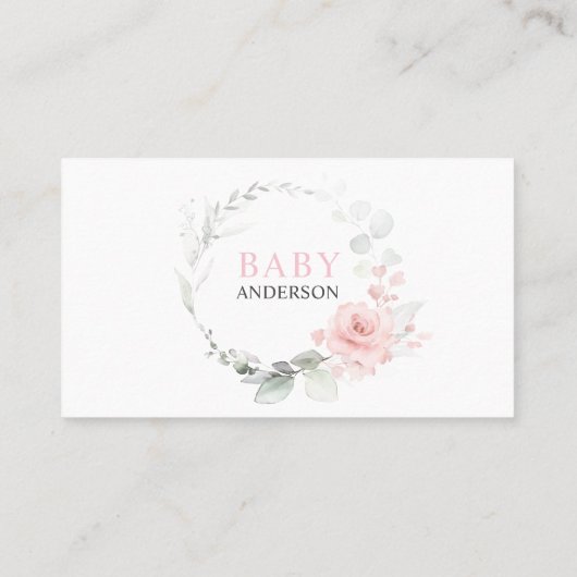 Budget Floral Pink Girl DIAPER RAFFLE Ticket (Rückseite)