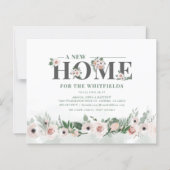 Budget Floral Pink Neue Ankündigung zur Adressenve (Vorderseite)