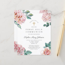 Budget Floral Pink Peonies Girl First Communation