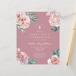 Budget Floral Pink Peonies Girl First Communation
