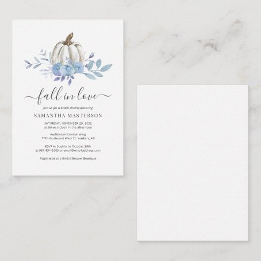 Budget Floral Pumpkin Fall Brautparty Einladung (Vorne/Hinten)