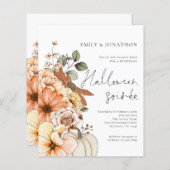 Budget Floral Pumpkin Script Halloween-Party White (Vorne/Hinten)
