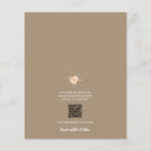 Budget Floral QR Code Foto Hochzeit Sichern Datum Flyer (Hinten)