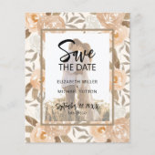 Budget Floral QR Code Foto Hochzeit Sichern Datum Flyer (Vorne)