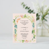 Budget Floral QR Code Hochzeitseinladungen (Stehend Vorderseite)