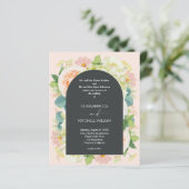 Budget Floral QR Code Hochzeitseinladungen (Stehend Vorderseite)