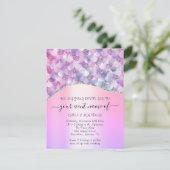 Budget Floral QR Code Pink Holographic Mermaid (Stehend Vorderseite)