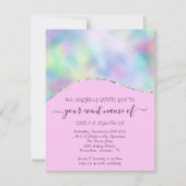 Budget Floral QR Code Rosa Holograph Waves (Vorderseite)