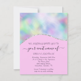 Budget Floral QR Code Rosa Holograph Waves