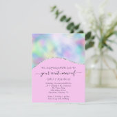 Budget Floral QR Code Rosa Holograph Waves (Stehend Vorderseite)