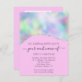 Budget Floral QR Code Rosa Holograph Waves (Vorne/Hinten)