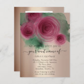 Budget Floral QR Code Rose Gold Marsala Green (Vorne/Hinten)