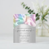 Budget Floral QR Code Silver Holographic (Stehend Vorderseite)