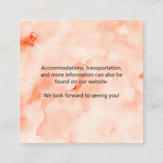 Budget Floral QR Code UAWG Wedding Begleitkarte (Rückseite)