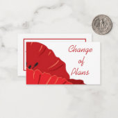 Budget.Floral.Red Poppy. Änderung der Pläne Note C Mitteilungskarte (Vorderseite/Rückseite Beispiel)