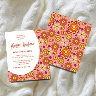 Budget Floral Retro Bridal Dusche Einladung