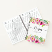 Budget Floral Rosa Sukkulente Küche Rezept Notizblock (Innenseite)