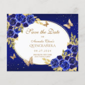 BUDGET Floral Royal Blue Butterfly Quinceanera (Vorderseite)