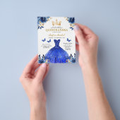 Budget Floral Royal Blue Princess Quinceanera Flyer (Gruppe)