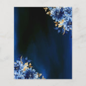 Budget Floral Royal Blue Princess Quinceanera Flyer (Hinten)